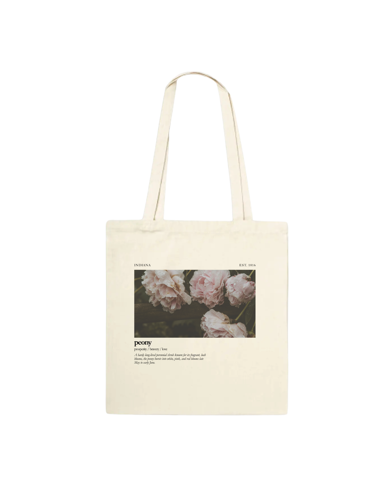 Indiana Peony Book Tote