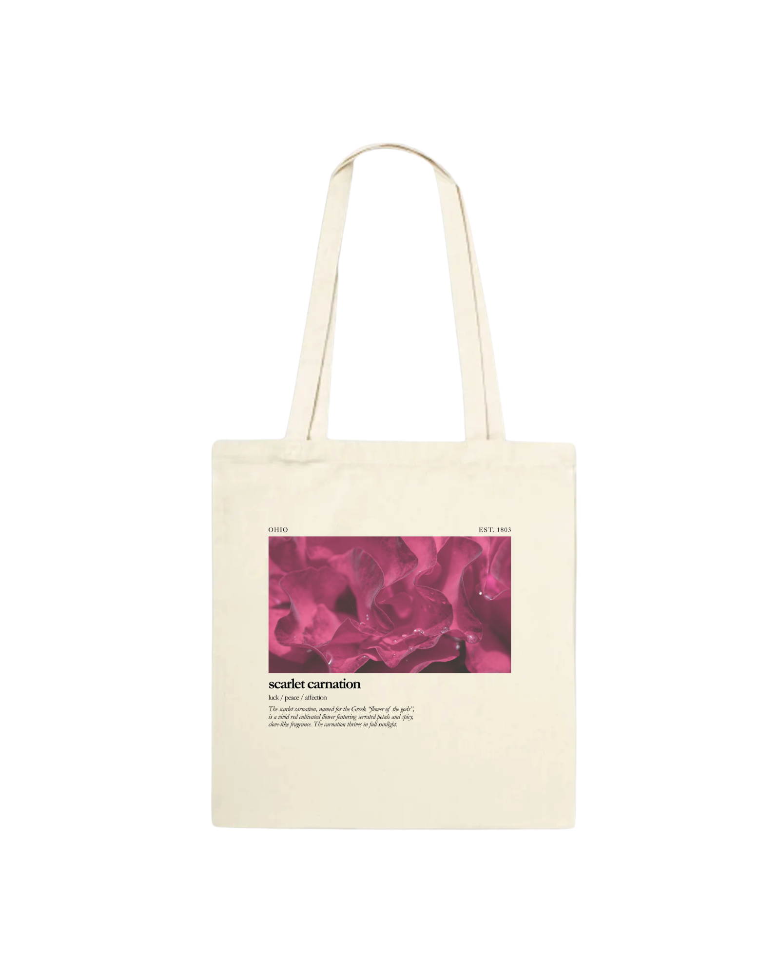 Ohio Scarlet Carnation Book Tote